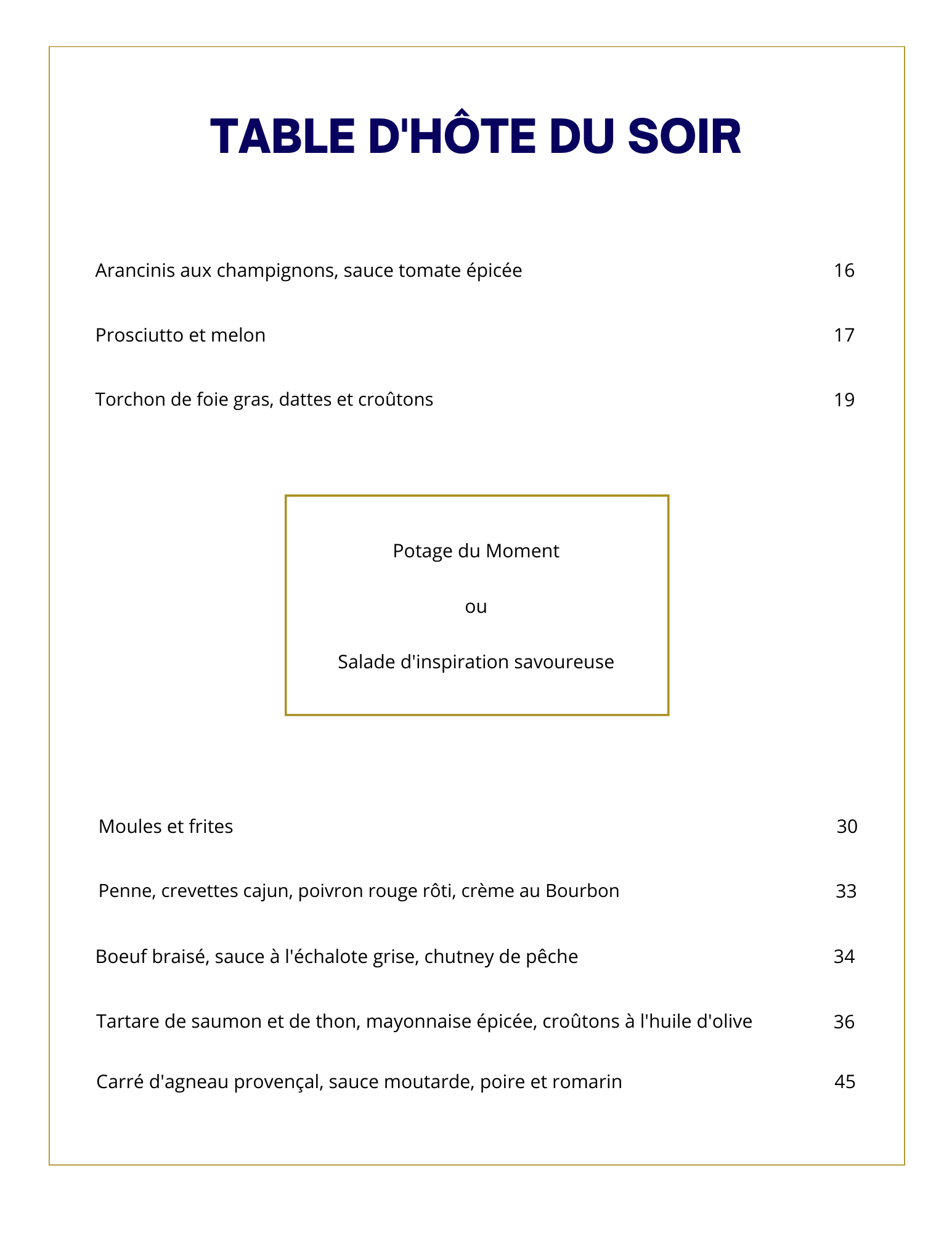 TABLE DHÔTE SOIR 1