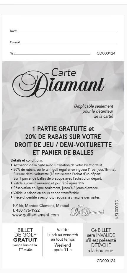 CARTE DIAMANT 2025